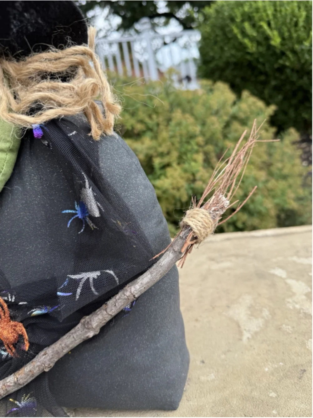 VTG Handmade stuffed Halloween Wicked Witch Broom Trick or Treat Sitting 20”